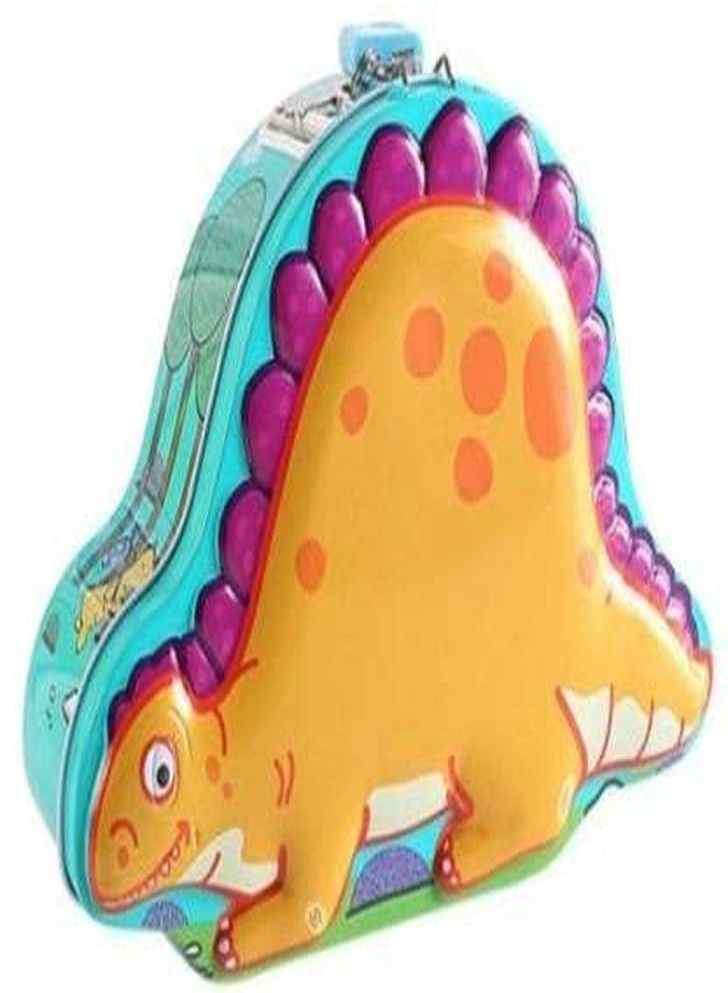 ويش كي حصالة نقود على شكل ديناصور كرتوني لطيف وجذاب من WISHKEY مع قفل أمان ومفاتيح للأطفال، صندوق لحفظ النقود وجمع العملات المعدنية للأولاد والبنات (عبوة من قطعة واحدة، متعددة الألوان) - Image 2